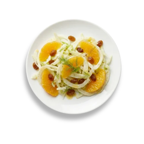 Insalatina di finocchio, arancia e uvetta