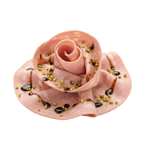 Rose di mortadella con aceto balsamico