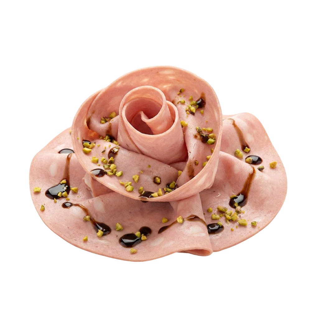 Rose di mortadella con aceto balsamico