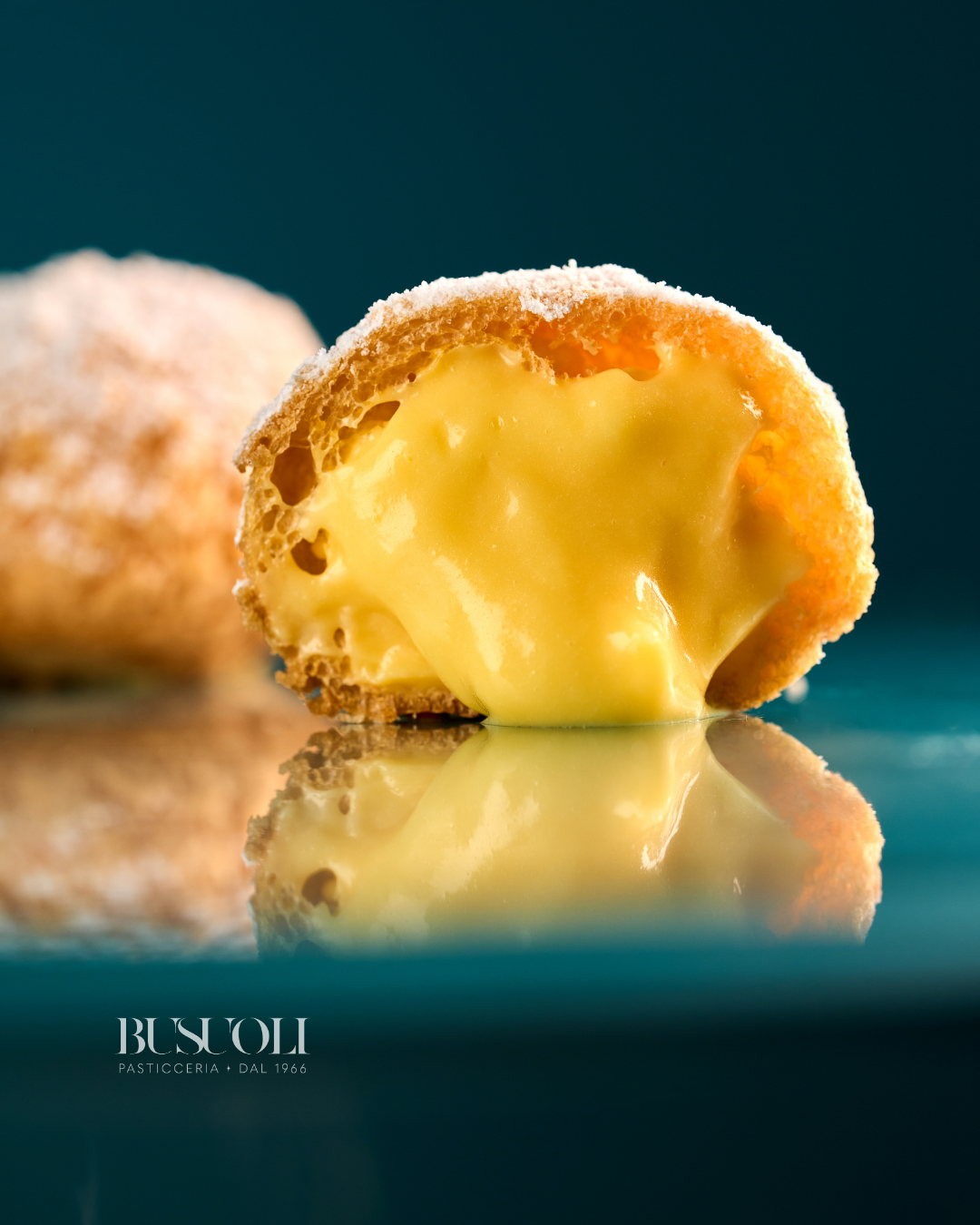 bignè alla crema pasticcera da pasticceria busuoli mirandola