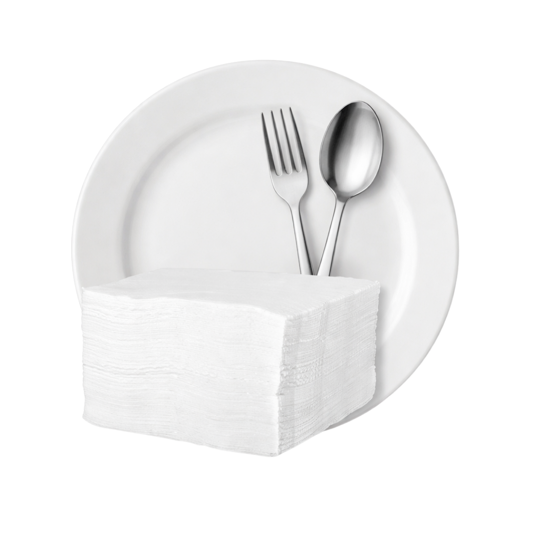 Posate, piatti e tovaglioli